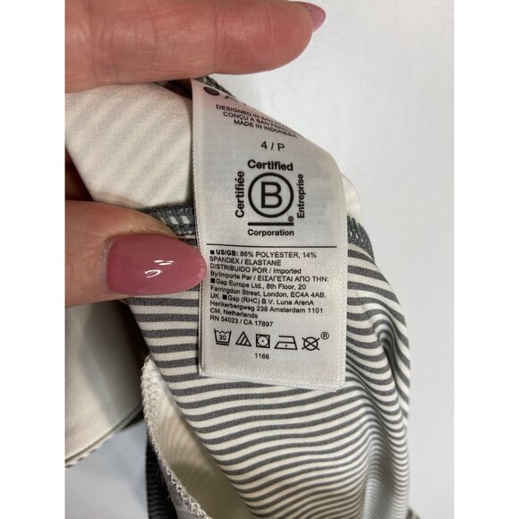 Athleta Brooklyn Ankle Pants Side Stripe Zipper Pocket Gray & White-sz 4P - Picture 10 of 10